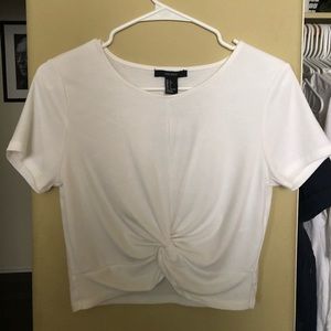 White knot crop top